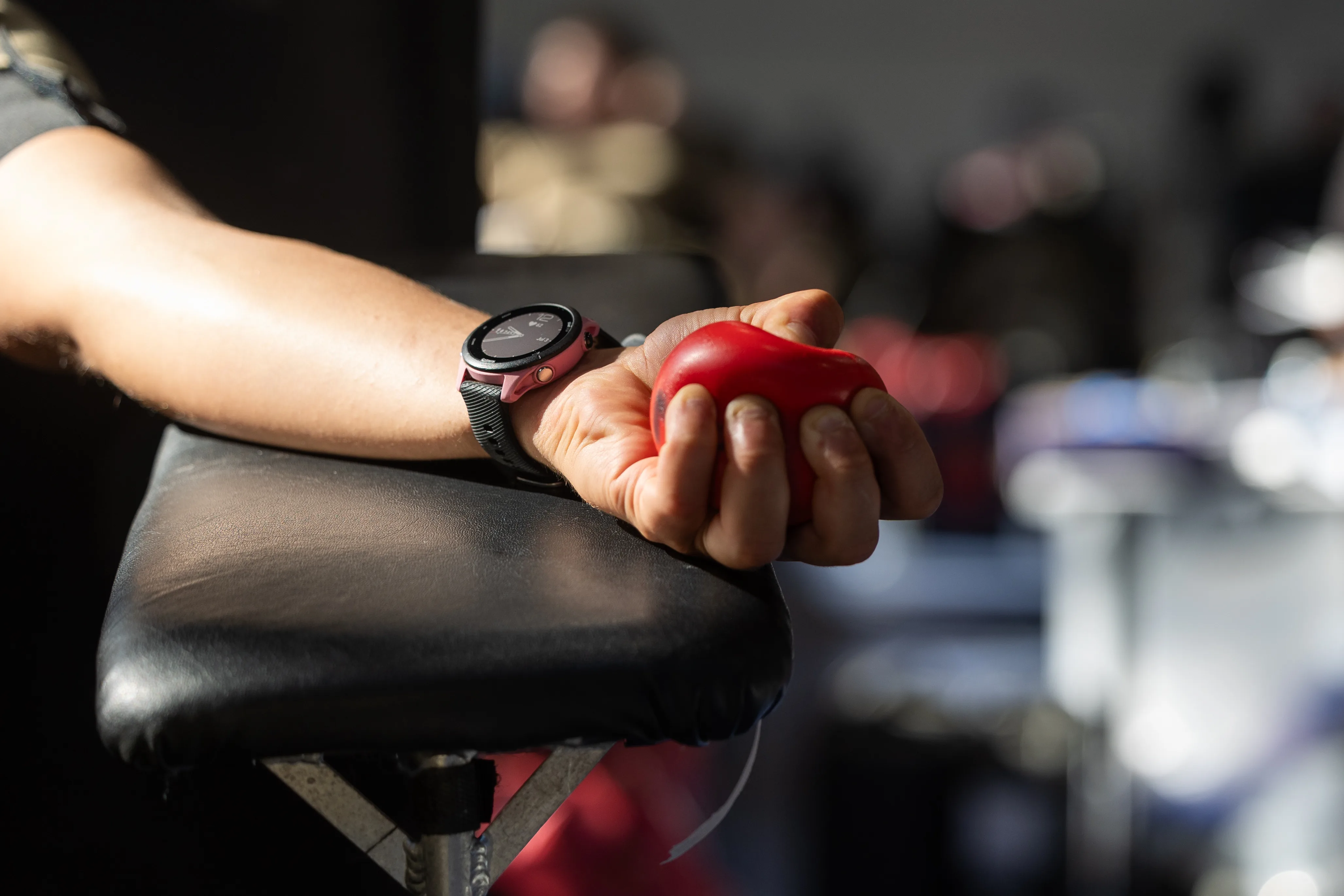A Red Cross blood drive in progress