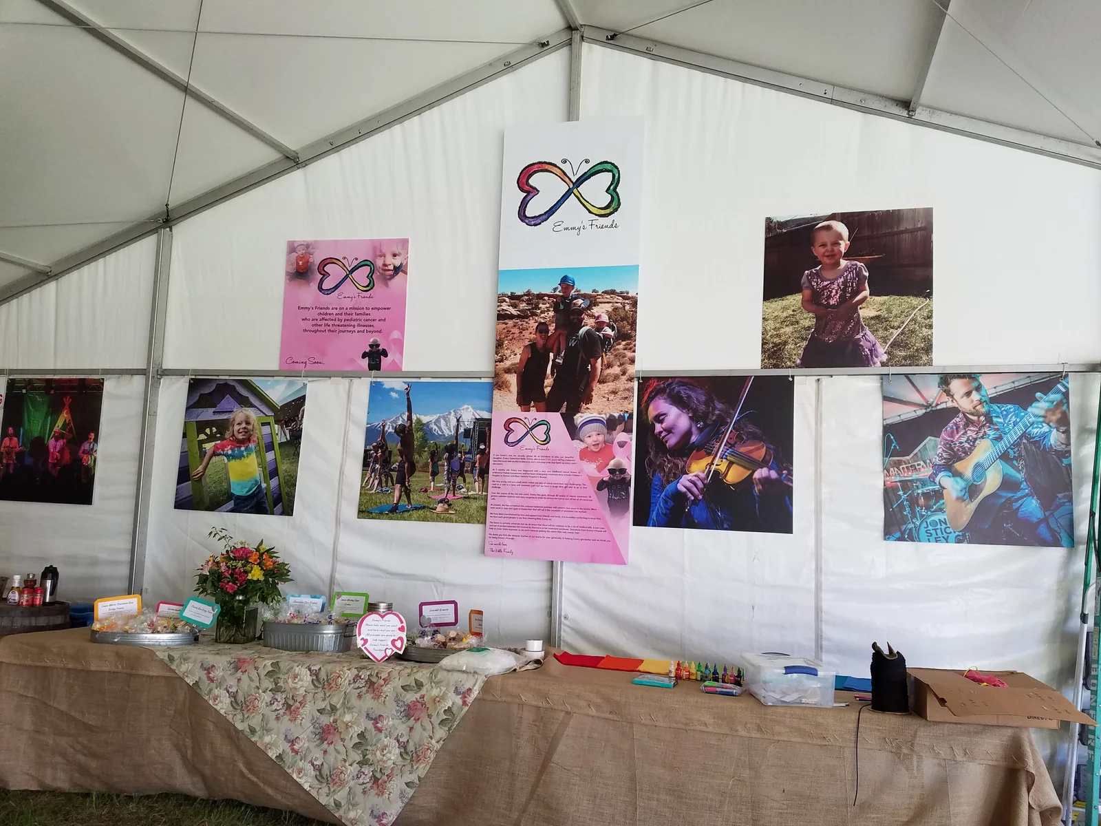 Emmy's Friends full display wall at Campout 2018