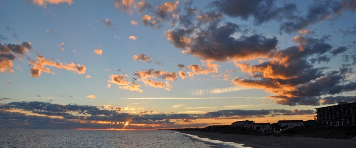 The ocean at sunset